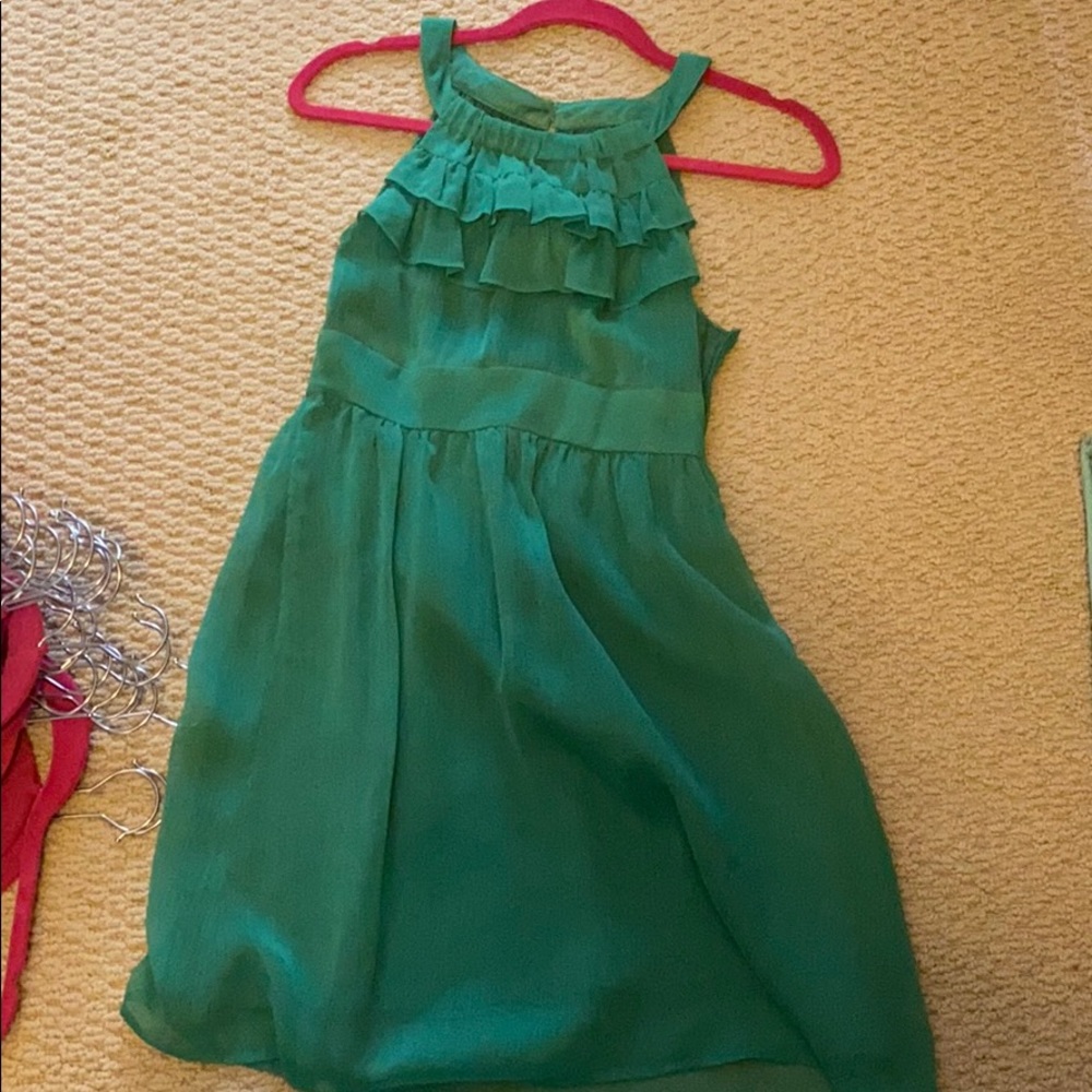 Green ruffle dress